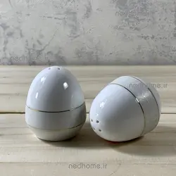 نمک پاش و فلفل پاش چینی زرین طرح سپید صدف - دو عدد | ندهوم