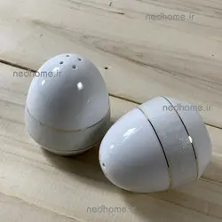 نمک پاش و فلفل پاش چینی زرین طرح سپید صدف - دو عدد | ندهوم