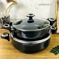 🔥🥩🍳 ماهیتابه دو دسته زرساب گرانیتا 24 cm | ندهوم