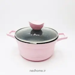 سرویس قابلمه چدن گرانیت 18 پارچه صورتی یونیک