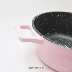 سرویس قابلمه چدن گرانیت 18 پارچه صورتی یونیک