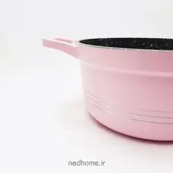 سرویس قابلمه چدن گرانیت 18 پارچه صورتی یونیک