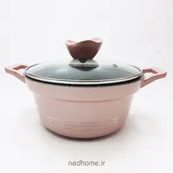 سرویس قابلمه چدن گرانیت 11 پارچه رزگلد یونیک طرح کلاسیک