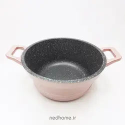 سرویس قابلمه چدن گرانیت 11 پارچه رزگلد یونیک طرح کلاسیک