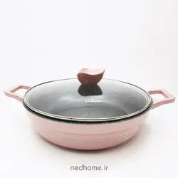 سرویس قابلمه چدن گرانیت 11 پارچه رزگلد یونیک طرح کلاسیک