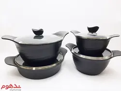 سرویس قابلمه چدن گرانیت 11 پارچه یونیک