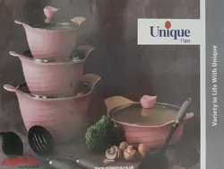 سرویس قابلمه چدن گرانیت 11 پارچه یونیک