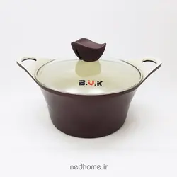 سرویس قابلمه چدن گرانیت 15 پارچه زرشکی(بادمجانی) BVK