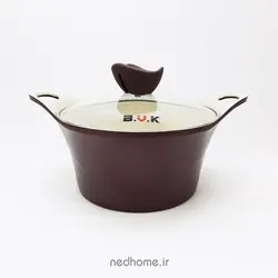 سرویس قابلمه چدن گرانیت 15 پارچه زرشکی(بادمجانی) BVK