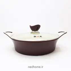 سرویس قابلمه چدن گرانیت 15 پارچه زرشکی(بادمجانی) BVK