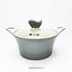 سرویس قابلمه چدن گرانیت 15 پارچه طوسی BVK