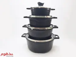 سرویس قابلمه چدن گرانیت 14 پارچه نالینو