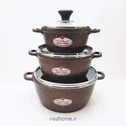 سرویس قابلمه گرانیت 7 پارچه زرساب سری ملورین - مسی