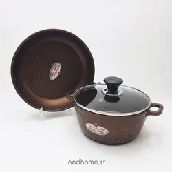 سرویس قابلمه گرانیت 7 پارچه زرساب سری ملورین - مسی