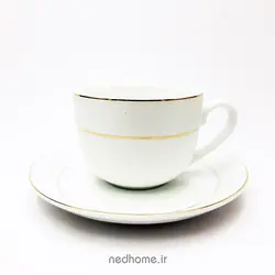 فنجان و نعلبکی سپید صدف چینی زرین