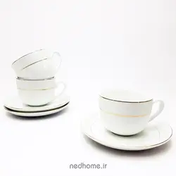 فنجان و نعلبکی سپید صدف چینی زرین