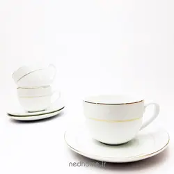 فنجان و نعلبکی سپید صدف چینی زرین