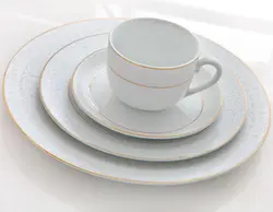 فنجان و نعلبکی سپید صدف چینی زرین