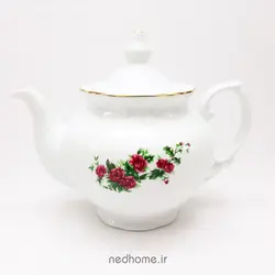 قوری 4 ترک چینی زرین طرح گل سرخ