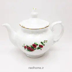 قوری 4 ترک چینی زرین طرح گل سرخ