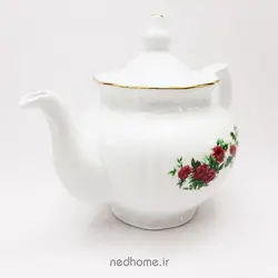 قوری 4 ترک چینی زرین طرح گل سرخ