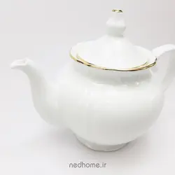قوری چینی زرین چهار ترک طرح لب طلایی
