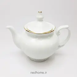 قوری چینی زرین چهار ترک طرح لب طلایی