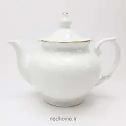 قوری چینی زرین چهار ترک طرح لب طلایی