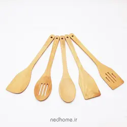 قاشق شیاردار چوبی یونیک