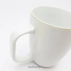 لیوان تک چینی لب طلا لمون