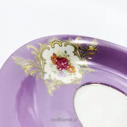 نعلبکی چینی سه گل - بنفش