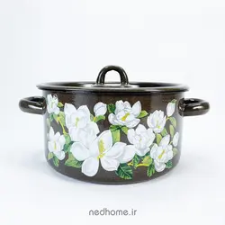 قابلمه تک لعابی گلدار - 18 cm