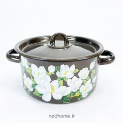 قابلمه تک لعابی گلدار - 18 cm