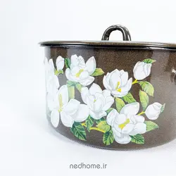 قابلمه تک لعابی گلدار - 18 cm