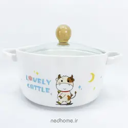 قابلمه تک سرامیکی BOWL - طرح LOVELY CATTLE