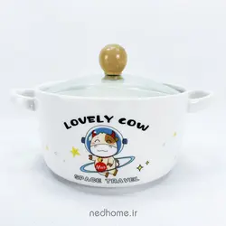 قابلمه تک سرامیکی BOWL - طرح LOVELY COW