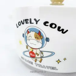 قابلمه تک سرامیکی BOWL - طرح LOVELY COW
