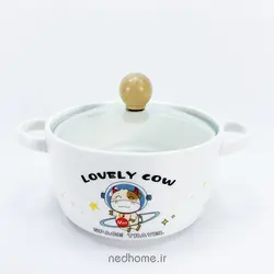 قابلمه تک سرامیکی BOWL - طرح LOVELY COW