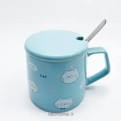لیوان سرامیک قاشق دار - طرح CAT