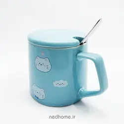لیوان سرامیک قاشق دار - طرح CAT