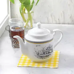 قوری چینی زرین 3 سایز استوانه ویلیج