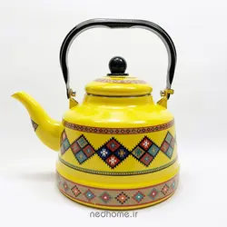 کتری تک لعابی طرح سنتی - زرد