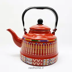کتری تک لعابی طرح سنتی - قرمز