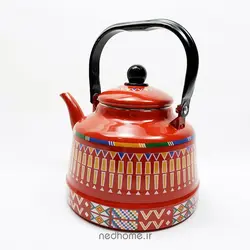 کتری تک لعابی طرح سنتی - قرمز