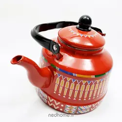 کتری تک لعابی طرح سنتی - قرمز