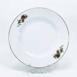 پیش دستی چینی زرین طرح گل قرمز