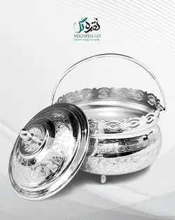 قندان دسته دار و درب دار قلم تبریز کد 70172