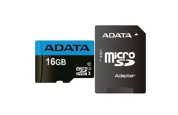 کارت حافظه‌ microSDHC ای دیتا مدل Premier ظرفیت 16 گیگابایت به همراه آداپتور SD