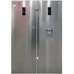 کلور یخچال فریزر دوقلو روسو rosso R/F70 استیل خش دار(ابسردکن دار)