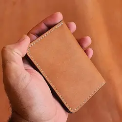 جا کارتی چرم دست دوز طرح دو رنگ - فروشگاه اینترنتی پابزی